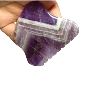 Piedra Gua Sha Facial <span class=keywords><strong>de</strong></span> Amatista Natural, Tabla <span class=keywords><strong>de</strong></span> Cristal para Raspado, Herramienta Guasha para Masaje Facial, Lifting <span class=keywords><strong>de</strong></span> Piel y Drenaje Linfático - Product Image 6