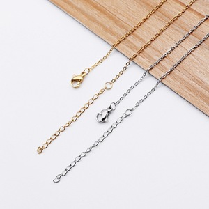 Stainless Steel Necklace 1.5mm O-Shaped Flattened <b>Chain</b> <b>Cross</b> Design Clavicle <b>Chain</b> Gold Silver Color For Gift - Product Image 3