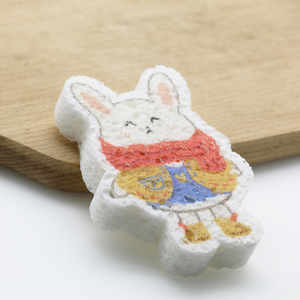 Foamstar Tùy Chỉnh Thỏ Khuôn Mẫu Nhà Bếp Rửa chén Tự Nhiên Bọt Gỗ Bột Giấy Miếng Bọt Biển Nén Cellulose Miếng Bọt Biển - Product Image 2