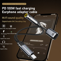 USB-C auf 3,5mm Kopfhörer- und Ladeadapter 2-in-1 USB-C auf Aux-Buchse Dongle-Kabel mit PD 100W Schnellladung für Phone-Serie