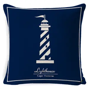 Modern Nordic White Dark Blue Nautical Pillow Cover Navy Anchor Digital Printing Throw Pillow 45x45 Home Decor Cushion Cover