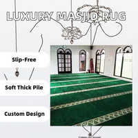 Moquette de luxe pour mosquée, en rouleau, à poils coupés et longs, en nylon, motif personnalisé, pour revêtement mural et sol de salle de prière