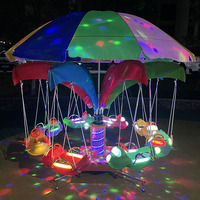 Nouvelle machine de manège électrique rotative à 360° pour enfants, mini carrousel, balançoire, 6/8 places, avec parapluie, thème avion