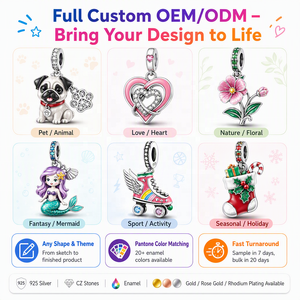 YUNCHENG Vente en gros OEM ODM Usine Personnalisée Perles Breloques Pendentifs Bracelet en Argent Sterling 925 Coloré DIY pour Femmes Hommes Enfants - Product Image 2