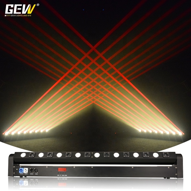 GEVV Stage Lighting Equipment 8 Beam + 8 Lazer DMX Beam Red Laser Moving Head Light for DJ Night Club Party Disco Show