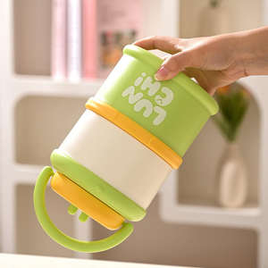 Lonchera Portátil Aislada de Acero Inoxidable 304 de Doble Nivel con Asa, Cuchara y Tapa Hermética de 1280 ml - Product Image 3