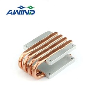Dissipateur thermique en cuivre haute puissance personnalisé avec caloduc de 100 mm, dissipateur tubulaire, radiateur semi-conducteur pour CPU