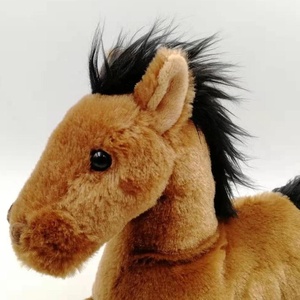 Wholesale Custom OEM/ODM Cute Soft Stuffed Toy 12.5 Inch Hot Sale High Quality Lying Plush <strong>Horse</strong> Brown - Product Image 2