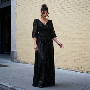 Abaya élégante en polyester de haute qualité avec broderie de paillettes pour femmes musulmanes, robe de soirée sur mesure - Product Image 3