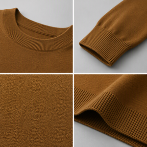 Maglione Autunnale da Uomo in 100% Lana, Classico Tinta Unita, Collo Slim Fit, Lungo, Antipiega, Antipilling, Traspirante, Casual - Product Image 4