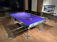 Table de billard commerciale standard de 9 pieds en verre trempé écologique et durable ; Table de billard de luxe pour villa, intérieur/extérieur