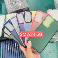 Coque de téléphone portable antichoc et étanche en TPU liquide pour A34 5G avec chargement sans fil, anneau lumineux et maquillage personnalisables