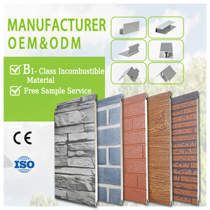 <span class=keywords><strong>Panneau</strong></span> mural sandwich en PU imperméable en <span class=keywords><strong>mousse</strong></span> de <span class=keywords><strong>polyuréthane</strong></span> Matériau léger préfabriqué pour décoration extérieure 14mm 16mm 20mm - Product Image 1