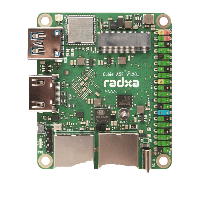 Radxa Cubie A5e 8-Core CPU Industrial Grade Development Board Dual Gigabit Ethernet Ports Supporting M.2 2230 NVMe SSD Allwinner