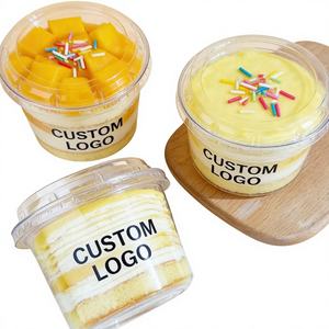 Gobelets à dessert jetables en plastique transparent à paroi simple pour la restauration, emballage alimentaire, gâteaux, diamètre 90 mm, 5 oz, 8 oz, 10 oz - Product Image 1