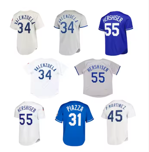 Vente en gros de maillots de baseball cousus de haute qualité Angeles Retro Jersey #34 Fernando <span class=keywords><strong>Valenzuela</strong></span> Tailles S-3XL Grandes Tailles Respirant - Product Image 1