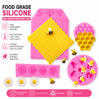 Ensemble de moules en silicone de qualité alimentaire pour fondant en forme de nid d'abeille et de marguerite, pour la décoration professionnelle de gâteaux, le chocolat, les bonbons et les outils de pâtisserie DIY