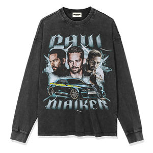 פול הליקר גברים של חולצת טריקו אורגנית מותאמת אישית לגברים חולצות במשקל 250gsm שטוף בסגנון קיץ עתיק בגודל בינוני 100% כותנה חולצת טריקו - Product Image 4