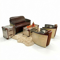 Canapé 3 places en aluminium style loft industriel vintage, design artisanal pour salon, bureau à domicile, hall d'hôtel