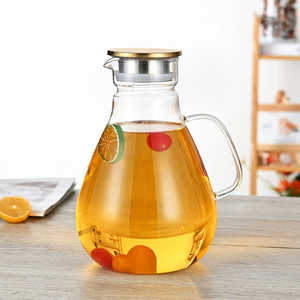 <span class=keywords><strong>Carafe</strong></span> en verre transparent durable et résistante à la chaleur avec poignée, écologique, pour servir de l'eau froide, du jus et des boissons à la maison ou au restaurant - Product Image 6