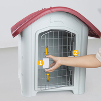 Extra Groot Buiten Hondenhok-Waterbestendige Kunststof Kennel Met Verhoogde Vloer En Ventilatieopeningen Voor Alle Weersomstandigheden