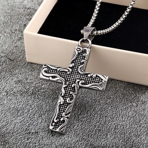 Stainless Steel <b>Cross</b> Pendant Necklace Unisex Everyday Wear Geometric Design Asymmetry Pattern 20507 - Product Image 5