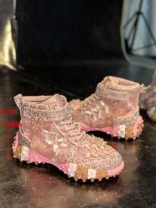 Women's Rhinestone Floral Thick Sole <b>Sneakers</b>, Casual Daily Walking <b>Shoes</b>, Bling Floral Pattern Upper for Outdoor Party Wear - Product Image 4