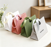 Sac de shopping en papier kraft personnalisé, luxueux, classique, biodégradable, écologique, durable, recyclable, avec poignée et impression numérique