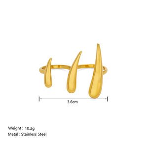 แหวนคู่กันน้ำ ไม่หมอง 2 วง 14k 18k ชุบทอง PVD แฟชั่น สแตนเลส 316L สำหรับผู้หญิง - Product Image 6