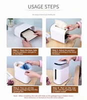 Poubelle de bureau et boîte à mouchoirs 2 en 1, conteneur de rangement multifonctionnel pour la maison, le bureau et la chambre à coucher