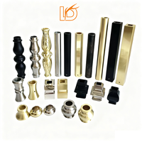 Manchons carrés noirs dorés LD-Metal 1/2 po pour balustres, balustrades, rampes intérieures et décoration d'escaliers