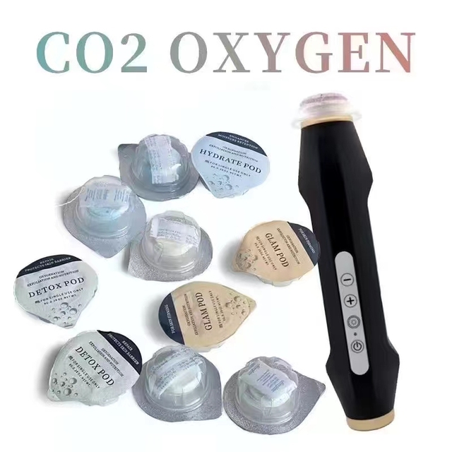 Skinbeauty Home Use Oxygen Bubble Wand Capsules Pods Hand Held Facial Pen with Skin Rejuvenation Firming Waterproof