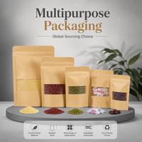 Sachet de café biodégradable en kraft imprimé numériquement sur mesure, avec fermeture thermoscellable, écologique, compostable, pour emballage alimentaire, pochette pour grains