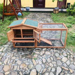 Jaula para Conejos de Madera Ecológica SDR015, para Interiores y Exteriores, Techo Impermeable Grande, Bandeja Antiderrames y Rampa para Conejos y Cobayas - Product Image 5