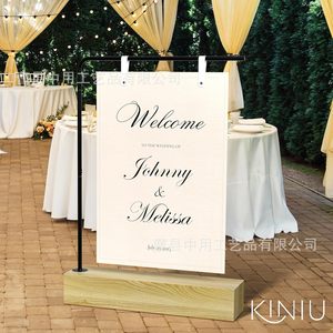 Letrero de bienvenida para boda, soporte rectangular, tablero de exhibición colgante para decoración de fiestas al aire libre - Product Image 2