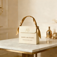 Sac cadeau personnalisé en papier kraft recyclable 2026 avec poignée en ruban, boîte cadeau de luxe pour bougies, gâteaux de lune, desserts et biscuits
