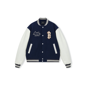American Retro Veste brodée en <span class=keywords><strong>cuir</strong></span> de Pu XL pour hommes, uniforme de baseball d'hiver avec logo incurvé et désossé, épissage de <span class=keywords><strong>serviette</strong></span>. - Product Image 5