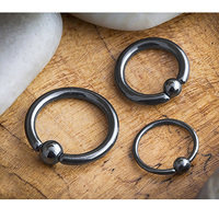 Anneaux de perçage hypoallergéniques Gaby en titane ASTM-F136 et en niobium ASTM-F2384 pour l'oreille et le nez, anneaux captifs pour cartilage