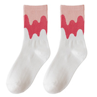 Chaussettes multicolores pour femmes en coton respirant, élasthanne et polyester, motif ethnique, style bohème, pour un usage quotidien au printemps