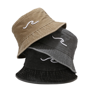 High Quality Custom Logo Embroidery Canvas <b>Bucket</b> <b>Hat</b> Unisex Vintage Fisherman <b>Hat</b> for Adults Kids Travel Sun Protection Cartoon - Product Image 1