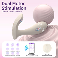 Vibrateur portable à double stimulation G-Spot avec télécommande APP, 9 fréquences, étanche IPX6, en silicone, pour femmes.