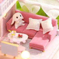 Kit de bricolage Hamaileon pour créer une mini-bibliothèque miniature en bois, maison de poupée pour adultes et adolescents, comprend des meubles mignons, un modèle et une housse anti-poussière