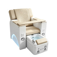 Fauteuil de pédicure de luxe Kaiselong réglable en fibre de verre avec pompe de drainage, fonction de massage des pieds portable et système de jets sans tuyauterie