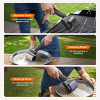 Brosse de nettoyage de barbecue électrique SEB en acier inoxydable et plastique, rotative sans fil et réglable pour usage extérieur