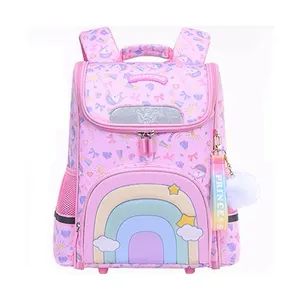 Neue Kinder Back to School Book Bags Faltbarer süßer Regenbogen-Einhorn-Cartoon für Grundschüler