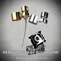 15fea Pompe à bulbe de pulvérisation de parfum de qualité supérieure, nouvelle arrivée, or électrolytique, argent, noir, à sertir/sans sertir, anti-fuite, pour flacons