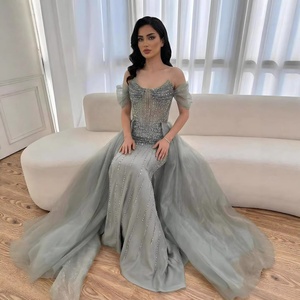 Serene Hill LA73454 Pink <strong>Off</strong> <strong>the</strong> <strong>Shoulder</strong> Beaded <strong>Corset</strong> Evening <strong>Dress</strong> with Overskirt Elegant Mermaid Formal Party Gowns - Product Image 4