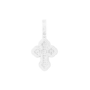 Cross Pendant Copper Alloy Pave Setting Zircon Hip Hop Unisex Necklace Silver Gold 24 Inch Chain - Product Image 5