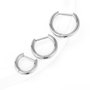 Boucles d'oreilles en forme de D sans couture en alliage de titane ASTM F136 G23, soin après-piercing, <span class=keywords><strong>boucle</strong></span> droite, piercing du <span class=keywords><strong>cartilage</strong></span> - Product Image 3
