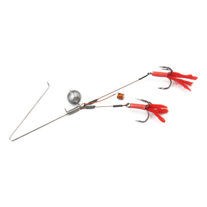 Amo per luccio triplo in acciaio inossidabile per pesca in mare all'aperto con pelliccia e Leader in filo metallico - Product Image 3